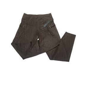 Tahari Sport Leggings Brown Cell Zip Pocket NWT Size M